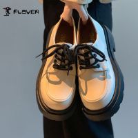 ∈✵№ PLOVER thick-soled small leather shoes for women 2023 new lace-up British style slip-on shoes British style small leather shoes