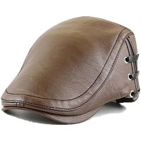 Uomini Cappello Berretto Unità Di ELABORAZIONE Degli Uomini Di Cuoio Tappo Strillone Ivy Gatsby Piatto Golf CELLO Da Caccia Retro Colore Solido หมวก Berretto 2020