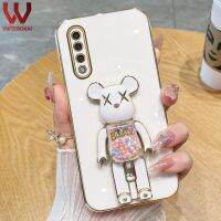 VWTEROKAI 3D Kacang Gula อาชญากรรมหมีที่วางโทรศัพท์ปลอกสำหรับ Samsung Galaxy A50 A50S A30S A70 A51 A71 A7 2018 A02 A03 A01 A31 A20 A30 M21 M31 M30S A81 Electroplated Smooth Soft ซิลิโคนเคสโทรศัพท์