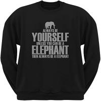 Always Be Yourself Elephant Black Adult Crew Neck Sweatshirt