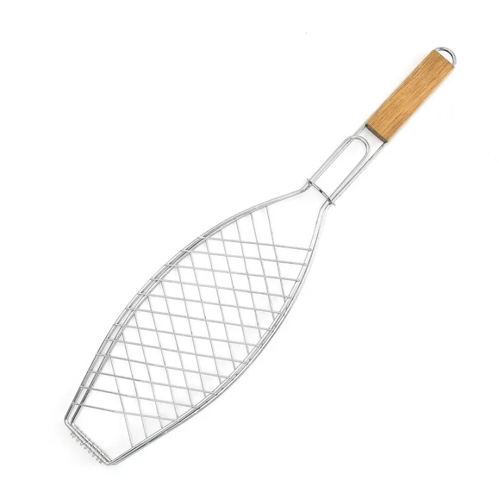 Grill Fish Holder Barbecue Fish Grilling Net Basket Fish Shaped Bbq