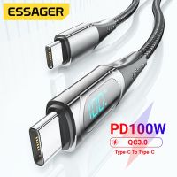 Essager 100W USB C To USB Type C Cable PD Quick Charge 4.0 6A Type-C Cable For Xiaomi Mi11 POCO X3 Huawei Samsung Macbook iPad Docks hargers Docks Cha