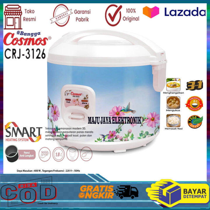 Cosmos Rice Cooker Non Stick CRJ 3126 Rice Cooker Cosmos dengan