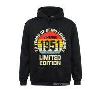 Vintage 1951 Edisi Terbatas 70 Tahun Legendaris 70Th Ulang Tahun Hoodie Pria Kaus Lucu Musim Dingin Hoodie Olahraga Luar Ruangan Size Xxs-4Xl