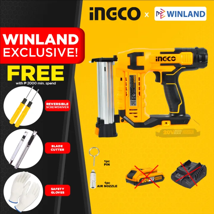 INGCO by Winland 20V Lithium-Ion Cordless Brad Nailer Kit without