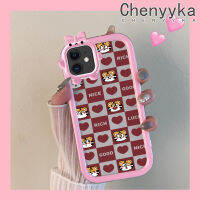 เคส Chenyyka สำหรับ iPhone 11 Pro 11 Pro Max,เคสลายตารางที่อุดมไปด้วยเสือน้อยมอนสเตอร์ตัวน้อยโบว์น๊อตปลอกนิ่มทนต่อการขัดถูเคสโทรศัพท์โปร่งใส TPU ซิลิกาเจลเลนส์กล้องถ่ายรูปฝาครอบป้องกัน