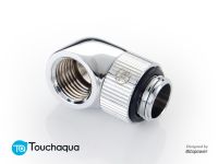 (2 PCS) Bitspower Touchaqua G1/4" Rotary 90-Degree IG1/4" Extender (Glorious Silver)