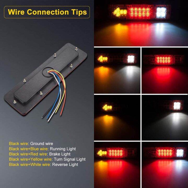 ชุดไฟท้าย-led-12v-24v-ไฟสัญญาณเลี้ยวด้านหลังกันน้ำสำหรับรถบรรทุกรถพ่วงผู้ออกค่าย-rv-อุปกรณ์ตัดไฟเรือ