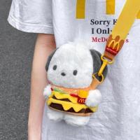 Sanrio Hamburg Pochacco Doll Pochacco Accessory Clothing Cute Hamburger Backpack Pendant Kawaii Stuffed Plushie Doll Gift