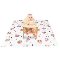 High Chair Food Catcher Mat Waterproof Splat Mat For Toddler Anti-Slip Dining Table Floor Rug Washable Portable Foldable