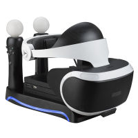 4 in1 PS VR 2nd Generation Vertical Stand PS4 Glasses Connector Storage Kit Joystick Charging Station with cooling lights