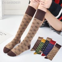 ☃❉❍ Tide brand net red letters knee-length women pile pile socks fashion all-match cotton calf women 39;s socks