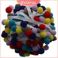 SHUIXINGZ ปอมปอมประดับโพลีเอสเตอร์หลากสี Pom FringeTrim 10หลาเย็บขอบของตกแต่งงานปาร์ตี้