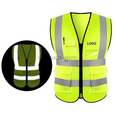 Multi-pocket Reflective Safety Vest Bright Color Traffic Vest Railway Coal Miners Uniform Breathable Reflective Vestreflective