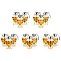 Honey Dispenser, No Drip Syrup Container with Stand, Beautiful Honeycomb Shaped Honey Pot, Syrup Sugar Container, 15Pack