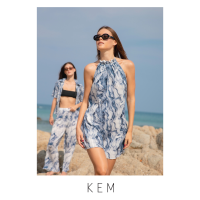 Kemissara Wave Print Mini Dress