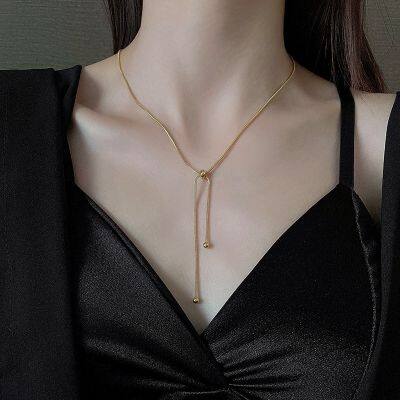 [COD] Pull Necklace 2022 New Womens Clavicle Chain Luxury Personality Jewelry Net Explosion