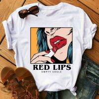 Tshirt Tshirt Lip Lipstick Tee Tshirt Koszulki Damskie T Shirt Gildan Spot 100% Cotton