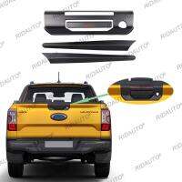 Matte Black Tailgate Handle Cover สติกเกอร์ป้องกันสำหรับ FORD RANGER 2022 XL XL + XLS XLT SPORT WILDTRAK