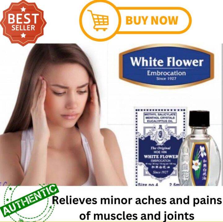 ORIGINAL/AUTHENTIC WHITE FLOWER OIL EMBROCATION [2.5ML] Lazada PH