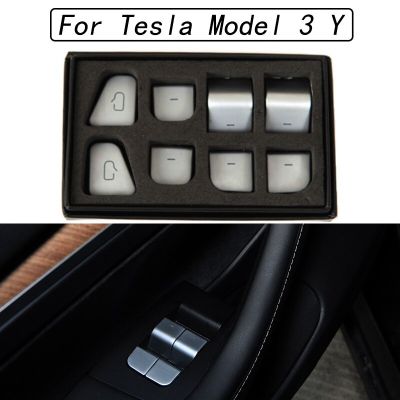 For Tesla Model 3 Y 2021 2022 Window Lift Button Switch Sticker 11PCS Window Lift Switch Button Door Open Panel Sticker Trim