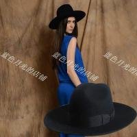 New promotional pure wool hat woolen woolen large-brimmed Jewish hat hard-top large-brimmed hat British retro hat