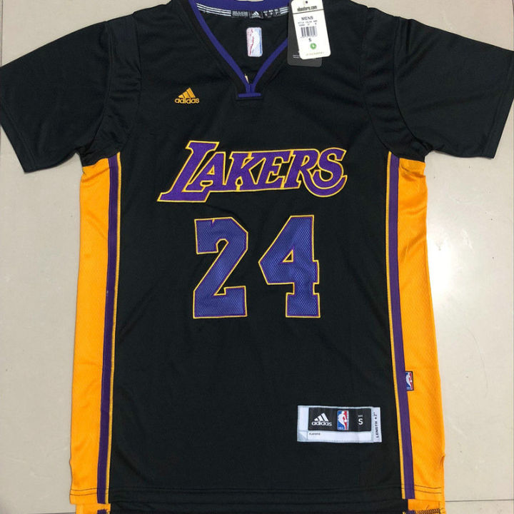 Los Angeles Lakers #24 Kobe Bryant Black With Purple Swingman