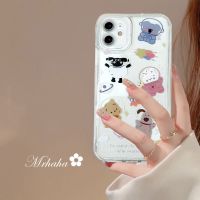 เคสสำหรับ iPhone 14 13 12 11 Pro Max X XR Xs Max 8 7 6S Plus SE 2020เคสโทรศัพท์รูปตัวการ์ตูนน่ารักปกป้องกล้องเคส TPU อ่อน