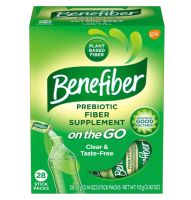 พรีไบโอติก Benefiber On The Go Prebiotic Fiber Powder Unflavored 3.92 Oz, 28 Ct Clear Taste Free