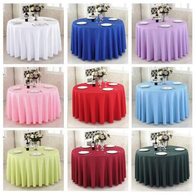 Solid Color Plain Tablecloth Large Round Table Conference Table Set Hotel Restaurant Tablecloth Dustproof Cloth