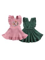 Infant Baby Girl’s Casual Suspender Ruffles Skirt Vintage Flower Embroidered A-line Princess Skirt 3M-3T  by Hs2023