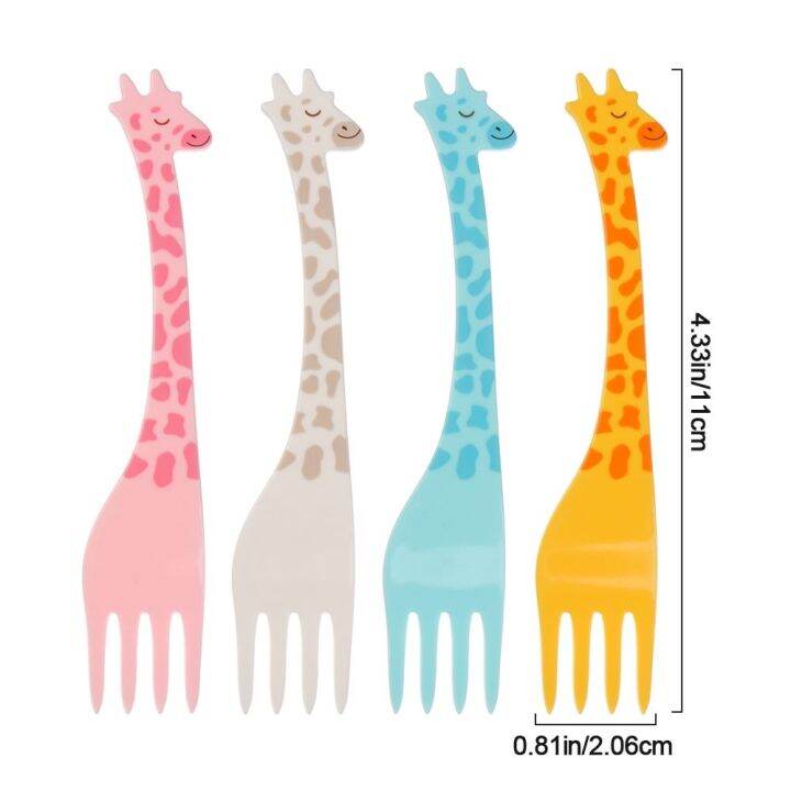 10-12pcs-set-giraffe-fruit-fork-mini-cartoon-children-snack-cake-dessert-plastic-fruit-pick-toothpick-salad-kids-tableware-decor