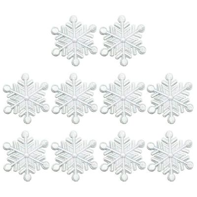 10Pcs Snowflake Patches Iron on Christmas Embroidered Patches Appliques for Arts Crafts DIY Decor Jeans Clothing Bags