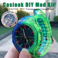 ⊕ Mod kit Sport Strap for Casioak DIY Tool GA2100 Silicone TPU Transparent Case and Band Accessories Refit Watchband GA2100 Straps