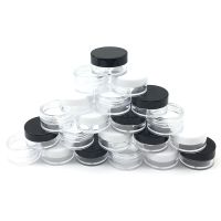 【YF】◙﹍✧  50Pcs 2 Gram Jar Make Up Sample Plastic Round Lid Small Bottle with Cap