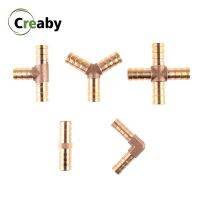 Brass Barb Pipe Fitting Straight Elbow T Y X Shape 2 3 4 Way Connector for 6mm to 19mm 8mm 10mm 14mm 16mm 19mm Copper Water Tube