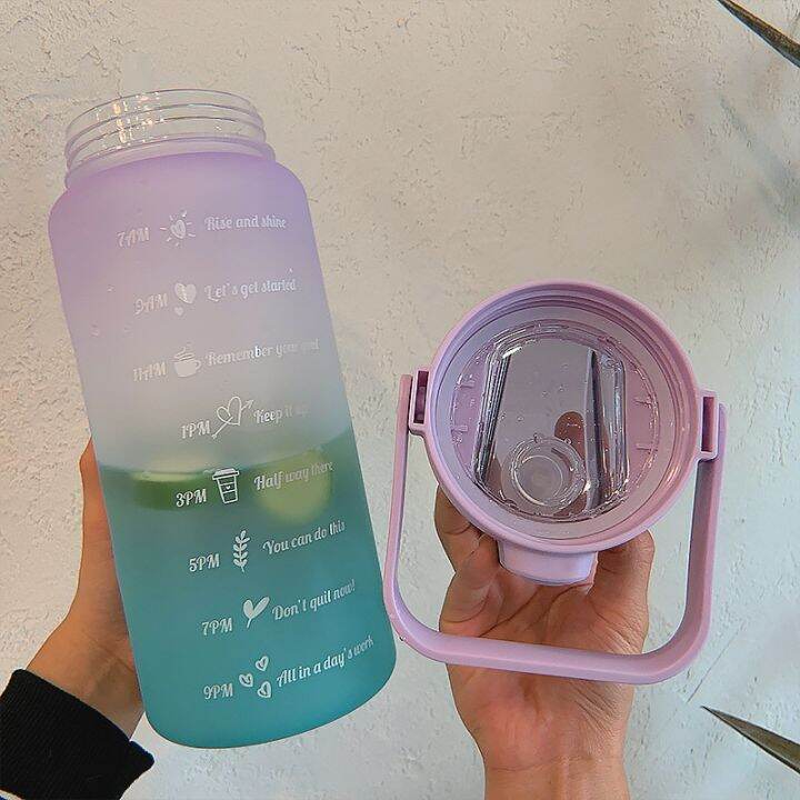 2l-large-capacity-water-bottle-straw-cup-high-temperature-plastic-water-cup-time-scale-frosted-outdoor-sports-student-couple-cup