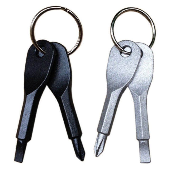 Portable Slotted + Phillips Screwdriver with Key Ring Key Hike Outdoor