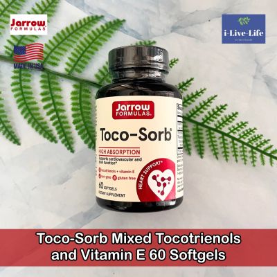 วิตามินอี จากน้ำมันปาล์มแดง Toco-Sorb Mixed Tocotrienols and Vitamin E 60 Softgels - Jarrow Formulas
