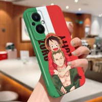 สำหรับ OPPO A96 5G All-Inclusive กรณีโทรศัพท์ฟิล์มการ์ตูนดีไซน์ Luffy Zoro Ace เปลือกแข็งคลุมทั้งหมดเคสป้องกันทนแรงกระแทกกล้อง