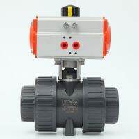 DN20 UPVC pneumatic ball valve Q621F Corrosion resistant industrial plastic ball valve