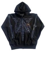 Skull Head Hoodie Womens Sweatshirt Loose Hooded Jacket Rhinestone Pattern Zipper Autumn Casual Jacket Womens Tops