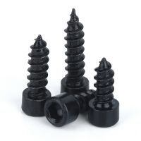 50pcs Free Shipping M2 M2.6 M3 M3.5 M4 Carbon Steel With Black Hexagon Socket Cap Head Self Tapping Screw Model Screw