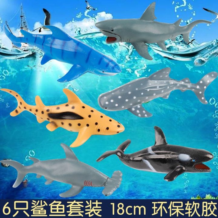 genuine-soft-plastic-toys-simulation-animal-model-of-marine-biology-sharks-whales-dolphins-suit-place-fancy
