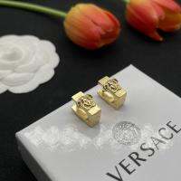 Versace ต่างหูกลวงหมุดสี่เหลี่ยมจัตุรัสแท้,ต่างหูที่หนีบแบรนด์ลำลองหรูหราเบาเครื่องประดับสไตล์หรูหราเรียบง่ายเครื่องประดับสำหรับวันหยุดทุกวันขนาด5ซม.