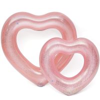 ins hot sequin love swimming ring adult heart heart heart increase thickened inflatable life buoy floating bed  Lures  Baits