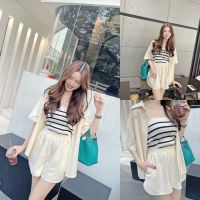 SLYQ STRIPE KNIT LOOSE FIT TUBE TOP เสื้อเกาะอกลายขวาง (เฉพาะเสื้อ ไม่รวมกางเกง)