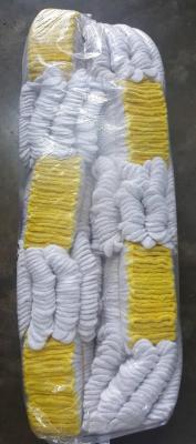 ถุงมือผ้าทอ 7 ขีด สีขาวขอบเหลือง (10 โหล)