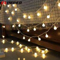 CL 1.5-10M ไฟ LED S Ball สายไฟนางฟ้าแบตเตอรี่คริสต์มาสไฟสายประดับไฟสำหรับห้องกันน้ำโคมไฟแบบเชือก Usb ไฟ Led ลูก Home Room ตกแต่งคริสต์มาสของตกแต่งงานปาร์ตี้