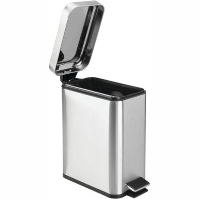 Soft Close, Rectangular Bin 5L with Liner and Lid, Use As Mini Garbage Basket, Slim Trash Can, or Decor in Bathroom